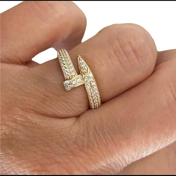 Jewelry - New Solid 14K Gold designer Nail Ring